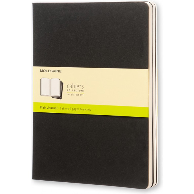 Набор блокнотов MOLESKINE Cahier Journal XL, нелинованный, чёрный QP323